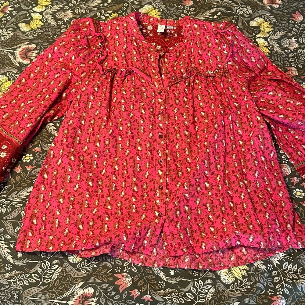 Joie Pink Ruffle Top